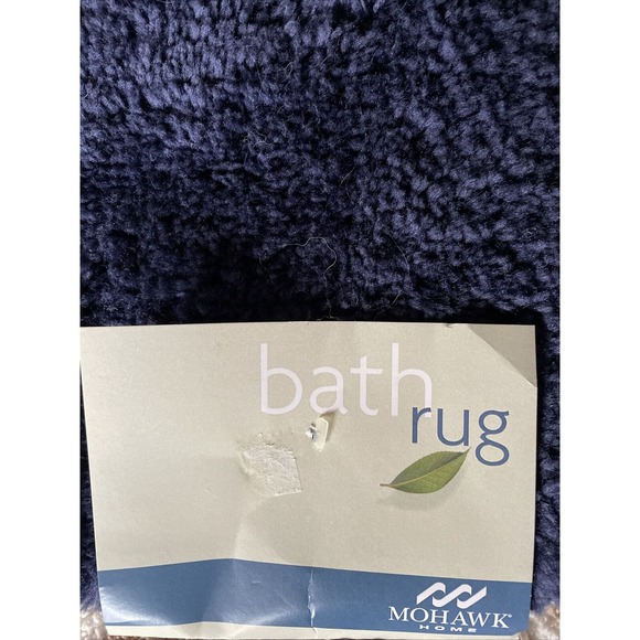 Mohawk Home Dark Blue Bath Mat 20"x34" Ultra-soft Non-skid b7 - Picture 4 of 5